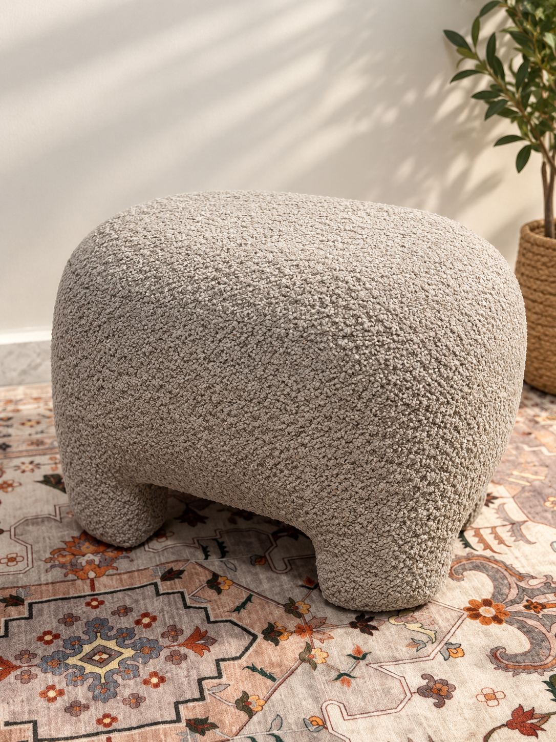 grey pouf