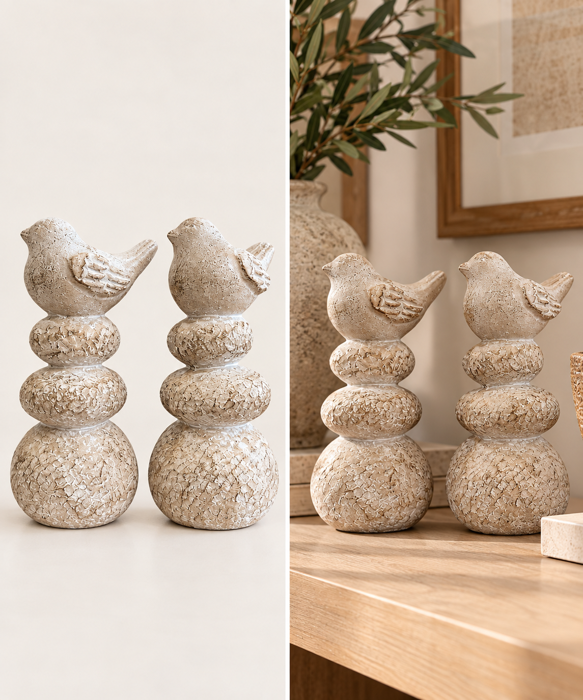 small bird stone decor