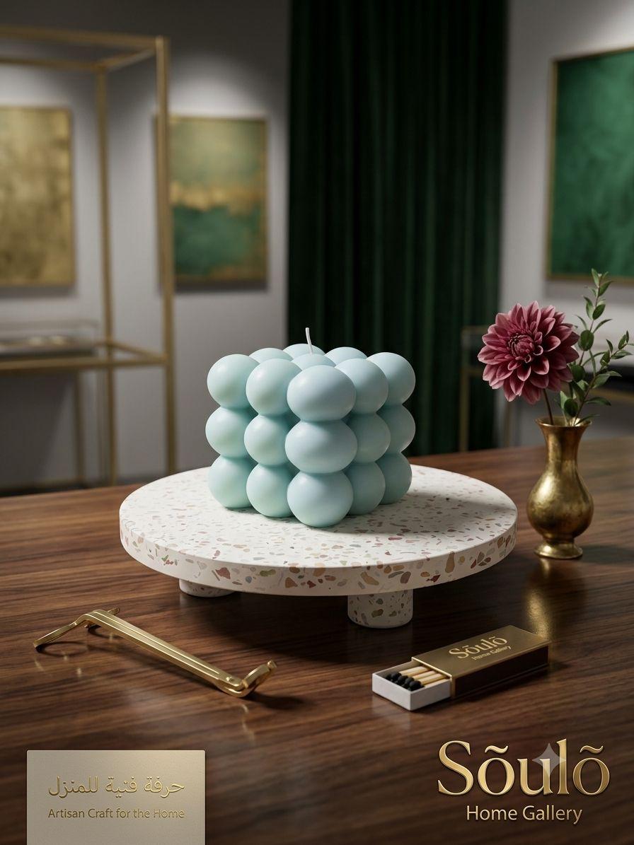 blue bubble candle