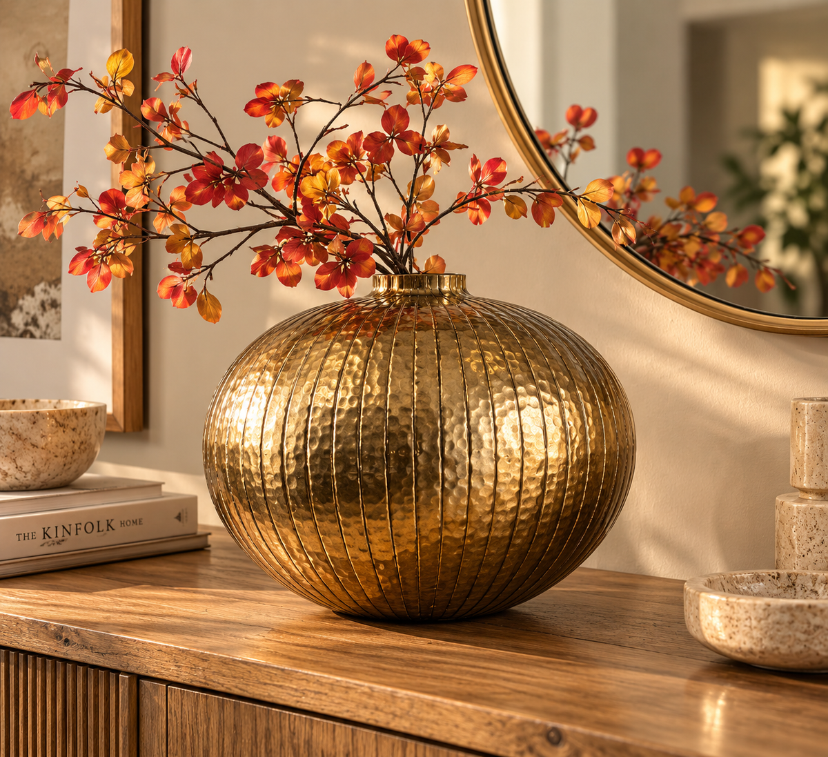 gold copper vase