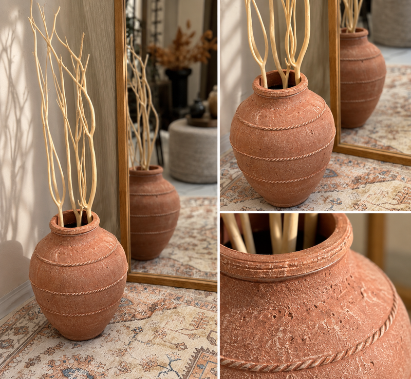 vintage red earth jar