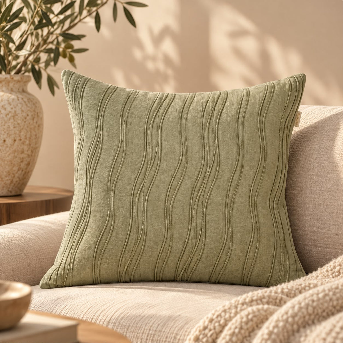olive gold cushion